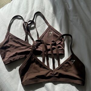 Gymshark Chocolate Brown Strappy Sports Bras